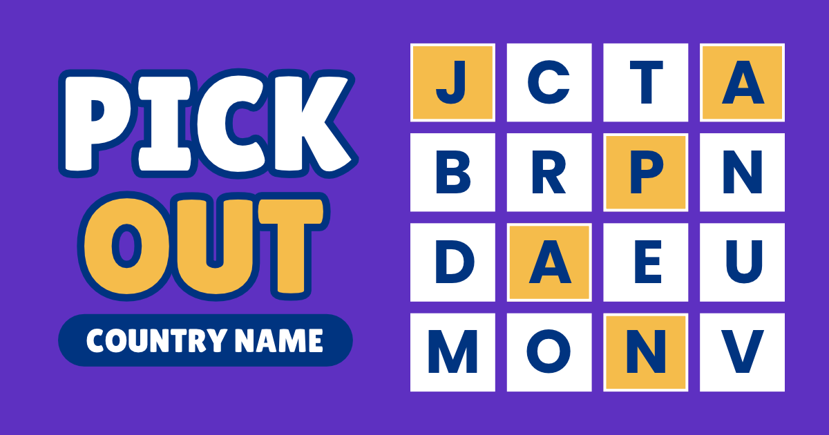 Pick Out | Find the hidden country name in the letter grid