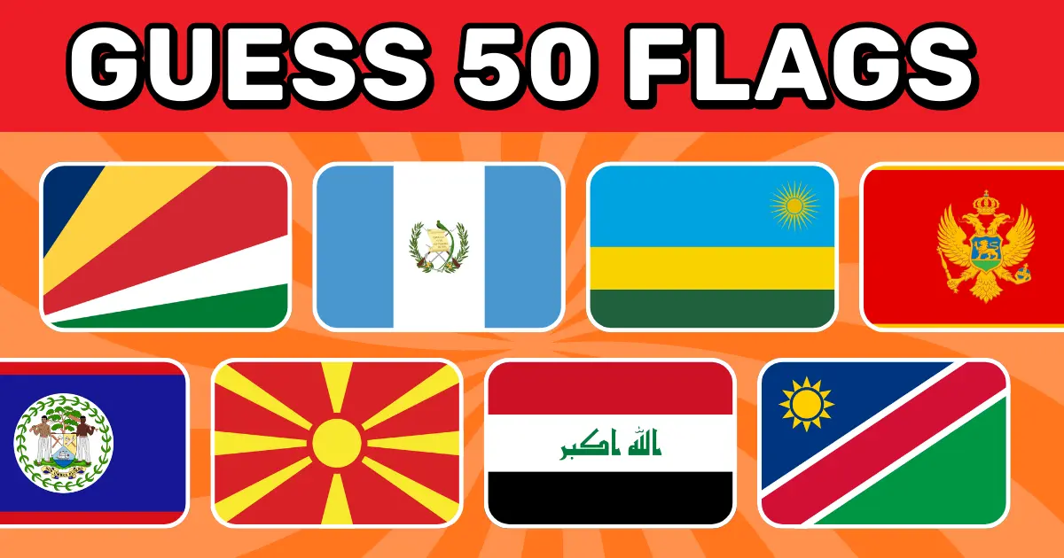 Hard World Flags Quiz | Guess the Country by the Flag (50 Flags)