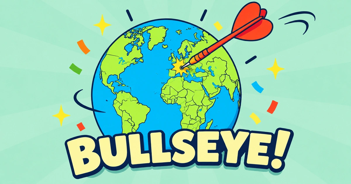 BULLSEYE! | Tap the spinning globe and aim for the target country