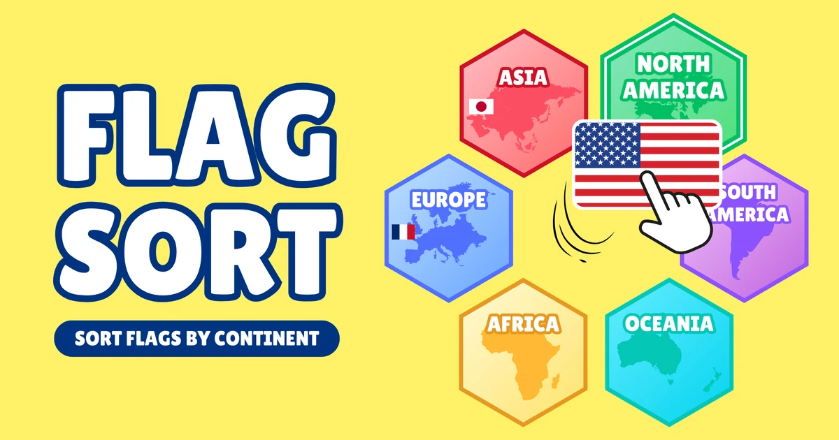 Flag Sort | Clasifica banderas por continente en 60 segundos