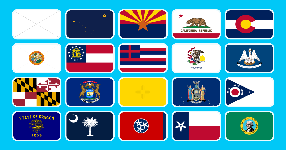 US State Flags Quiz Game | Guess the State by Flag